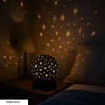 Battery Lamp With Decorative Star And Moon Patterns