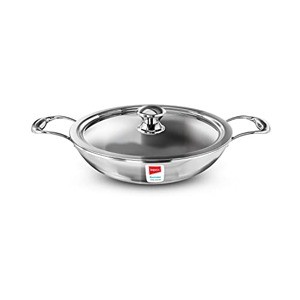 Impex Serene Triply Stainless Steel Kadai pan 20cm with Lid