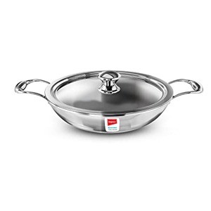 Impex Serene Triply Stainless Steel Kadai pan 24cm with Lid