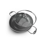 mpex Serene Triply Honeycomb Stainless Steel Kadai Pan 24 cm