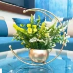 Gold Metal Moon Shape Flower Pot