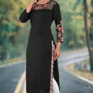 Stylish Embroidered Kurti (BLACK Embroidered)