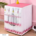 Embroidery Work Cover For Front Load Automatic Washing Machine - Pink