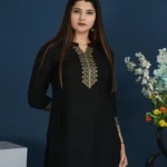 Tending Golden Printed Women Short Kurta