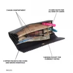 Stylish Women Black PU Leather Wallet Clutch