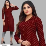 Rayon Printed Kutri - Straight Kurti