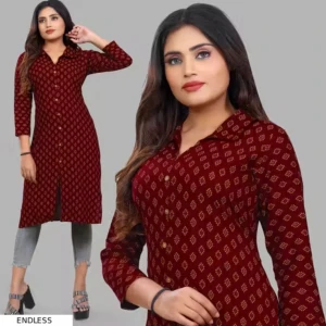 Rayon Printed Kutri - Straight Kurti