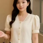 Women's white cotton  T SHIRT
