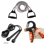 Combo of Hand Grip,Toning Tube & Skipping Rope for Full Body Workout Exercise Equipment
