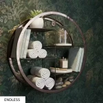 Circular Iron Wall Shelf with Metal Finish