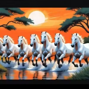 Lucky seven horses painting for living room